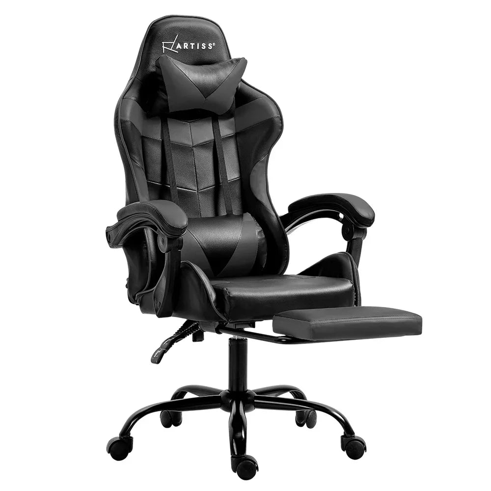 Artiss Gaming Chair Leather - Grey