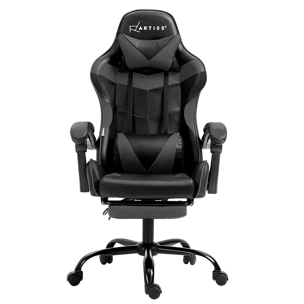 Artiss Gaming Chair Leather - Grey