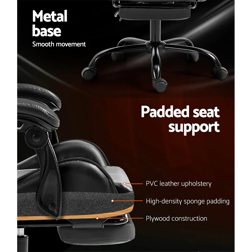 Artiss Gaming Chair Leather - Grey - Flea Market