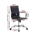 Artiss Office Chair Conference Chairs PU Leather Mid Back Black - Flea Market