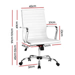 Artiss Office Chair Conference Chairs PU Leather Mid Back White - Flea Market