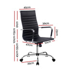 Artiss Office Chair Conference Chairs PU Leather High Back Black - Flea Market
