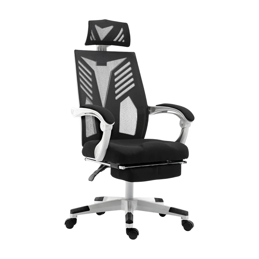 Artiss Mesh Office Chair Recliner Black White - Flea Market