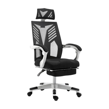 Artiss Mesh Office Chair Recliner Black White - Flea Market