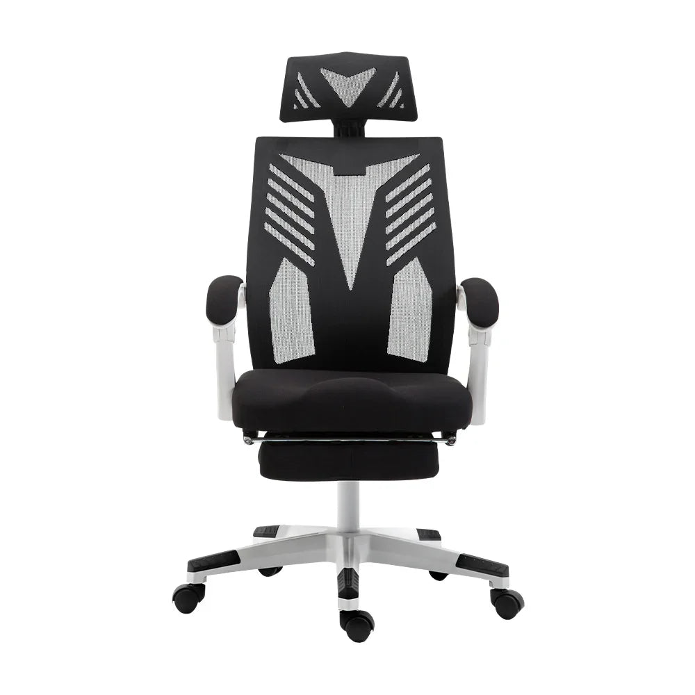 Artiss Mesh Office Chair Recliner Black White - Flea Market