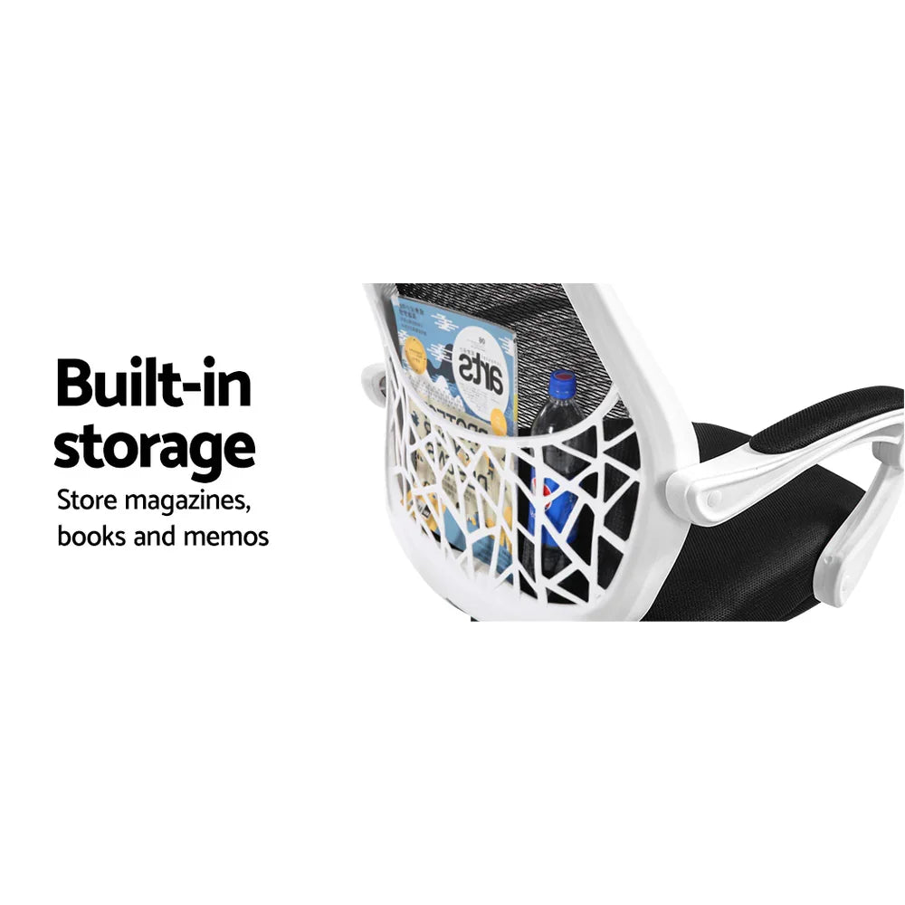 Artiss Mesh Office Chair Recliner Black White - Flea Market