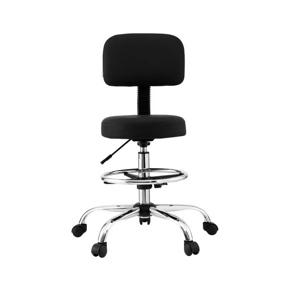 Artiss Office Chair Drafting Computer Standing Desk Chairs Ergonomic PU Black - Flea Market