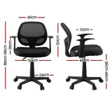Artiss Mesh Office Chair Computer Gaming Desk Chairs Work Study Mid Back Black - Flea Market