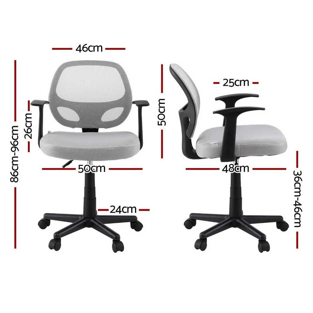 Artiss Mesh Office Chair Computer Gaming Desk Chairs Work Study Mid Back Grey - Flea Market