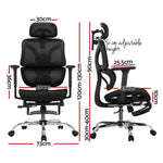 Artiss Ergonomic Office Chair Footrest Black - Flea Market