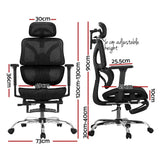 Artiss Ergonomic Office Chair Footrest Black - Flea Market
