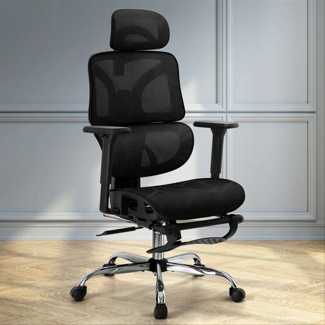 Artiss Ergonomic Office Chair Footrest Black - Flea Market