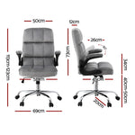 Artiss Office Chair Velvet Seat Racing Gaming Computer Desk Chairs Armrest Grey - Flea Market