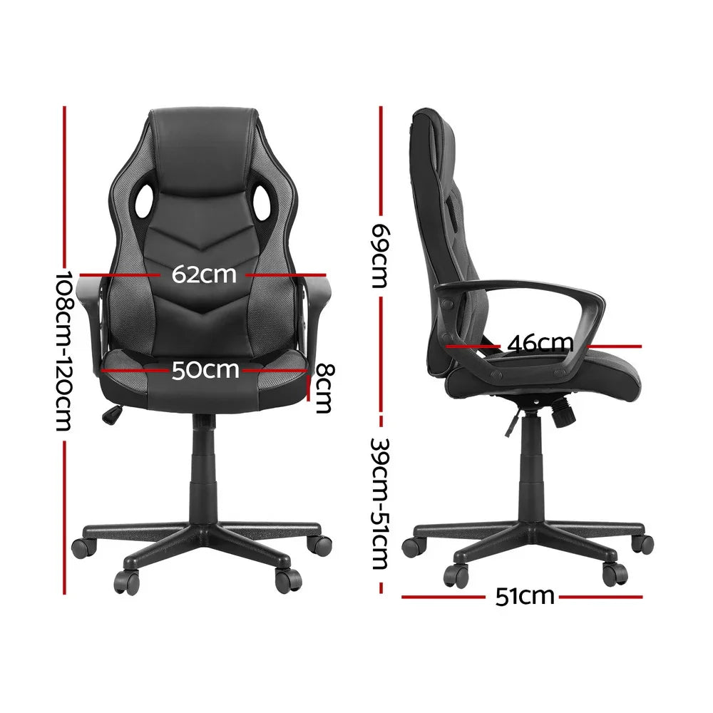 Artiss Gaming Office Chair Computer Chairs Grey - Flea Market