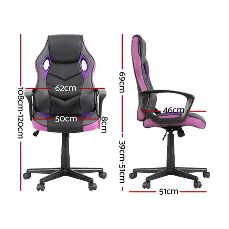 Artiss Gaming Office Chair Computer Chairs Purple - Flea Market