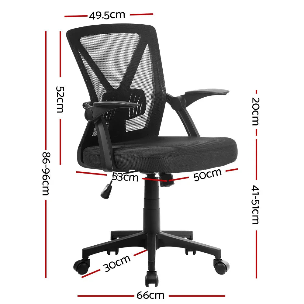 Artiss Mesh Office Chair Mid Back Black - Flea Market