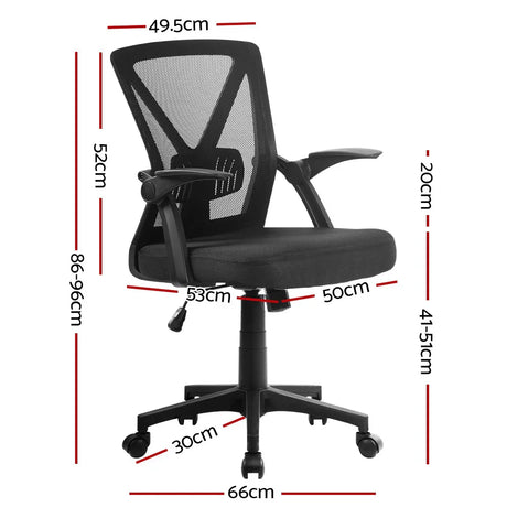 Artiss Mesh Office Chair Mid Back Black - Flea Market