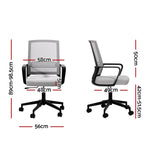 Artiss Mesh Office Chair Computer Gaming Desk Chairs Work Study Mid Back Grey - Flea Market