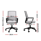 Artiss Mesh Office Chair Computer Gaming Desk Chairs Work Study Mid Back Grey - Flea Market