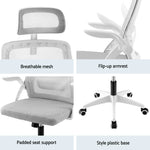 Artiss Ergonomic Office Chair Computer Desk Chairs Headrest Adjustable Grey - Flea Market