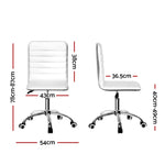 Artiss Office Chair Conference Chairs PU Leather Low Back White - Flea Market