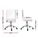 Artiss Office Chair Conference Chairs PU Leather Low Back White - Flea Market