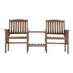 Outdoor Garden Bench Loveseat Wooden Table Chairs Patio Furniture Brown - Flea Market