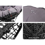 Gardeon Outdoor Chairs Outdoor Furniture Papasan Chair Wicker Patio Garden Black - Flea Market