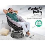 Gardeon Outdoor Chairs Outdoor Furniture Papasan Chair Wicker Patio Garden Black - Flea Market