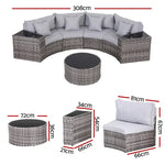 Gardeon 4 Seater Outdoor Sofa Set 7PCS Table Chair Set - Flea Market