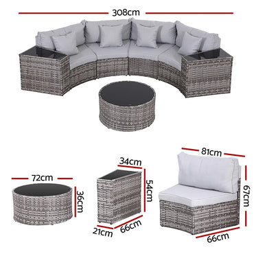 Gardeon 4 Seater Outdoor Sofa Set 7PCS Table Chair Set