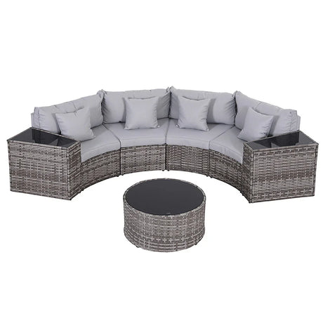 Gardeon 4 Seater Outdoor Sofa Set 7PCS Table Chair Set - Flea Market