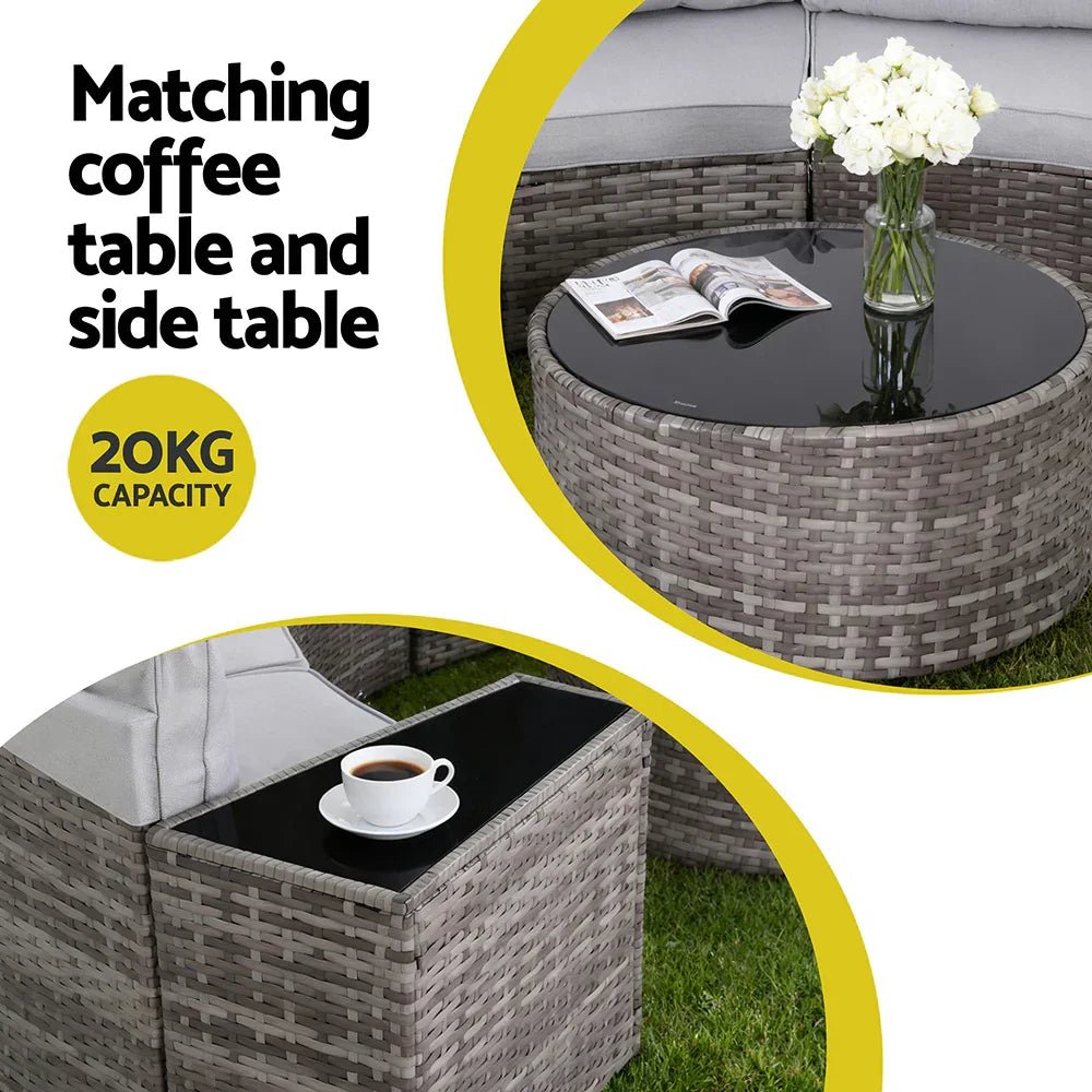 Gardeon 4 Seater Outdoor Sofa Set 7PCS Table Chair Set