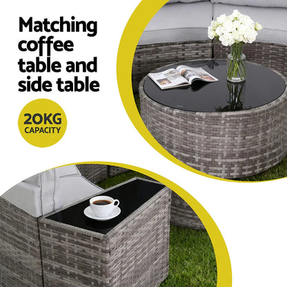 Gardeon 4 Seater Outdoor Sofa Set 7PCS Table Chair Set