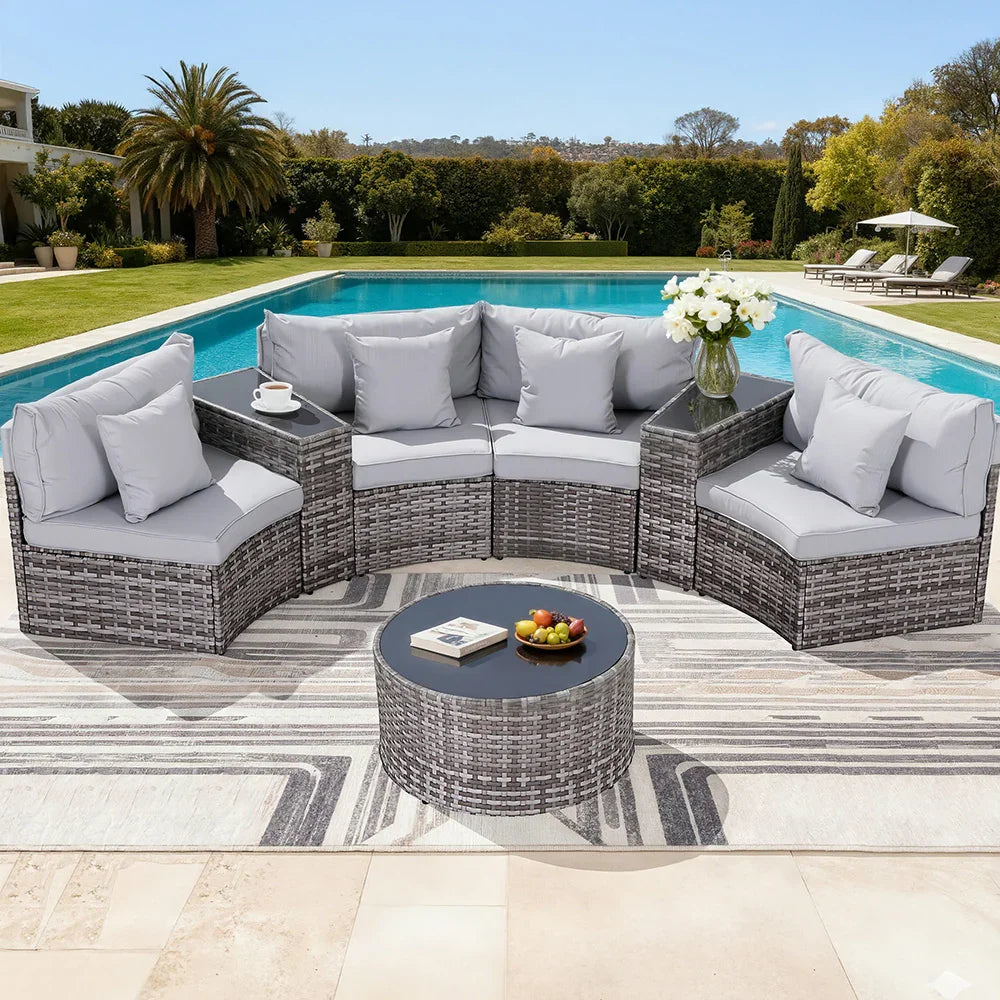 Gardeon 4 Seater Outdoor Sofa Set 7PCS Table Chair Set
