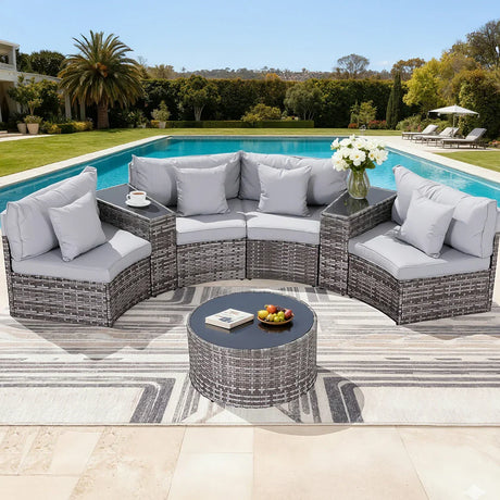 Gardeon 4 Seater Outdoor Sofa Set 7PCS Table Chair Set - Flea Market