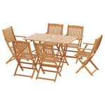 Gardeon Outdoor Dining Set 7 Piece Wooden Table Chairs Setting Foldable - Flea Market