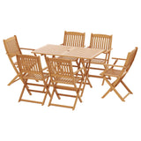 Gardeon Outdoor Dining Set 7 Piece Wooden Table Chairs Setting Foldable - Flea Market