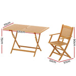 Gardeon Outdoor Dining Set 7 Piece Wooden Table Chairs Setting Foldable - Flea Market