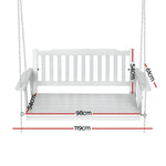 Gardeon Porch Swing Chair with Chain Garden Chair Outdoor Furniture Wooden White - Flea Market