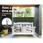 Gardeon Porch Swing Chair with Chain Garden Chair Outdoor Furniture Wooden White - Flea Market