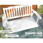 Gardeon Porch Swing Chair with Chain Garden Chair Outdoor Furniture Wooden White - Flea Market