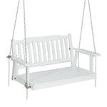 Gardeon Porch Swing Chair with Chain Garden Chair Outdoor Furniture Wooden White - Flea Market