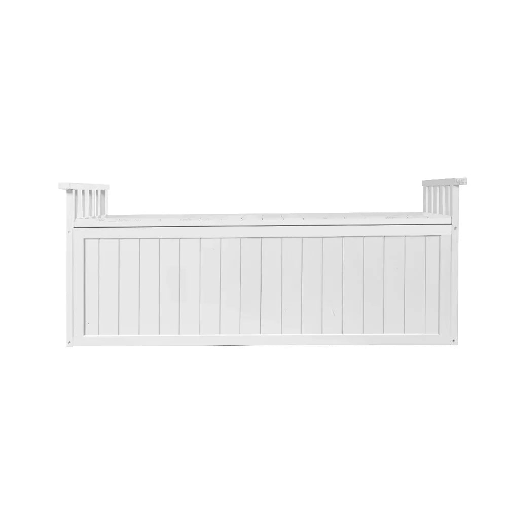 Gardeon Outdoor Storage Bench Box 129cm Wooden Garden Toy Chest Sheds Patio Furniture XL White - Flea Market