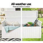 Gardeon Outdoor Storage Bench Box 129cm Wooden Garden Toy Chest Sheds Patio Furniture XL White - Flea Market