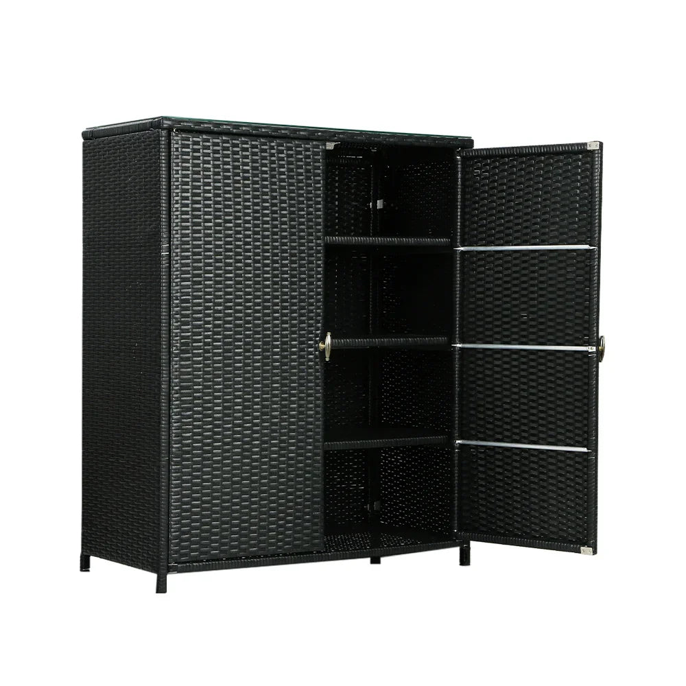Gardeon Outdoor Storage Cabinet Box Garage Wicker Shelf Chest Garden Shed Tools - Flea Market