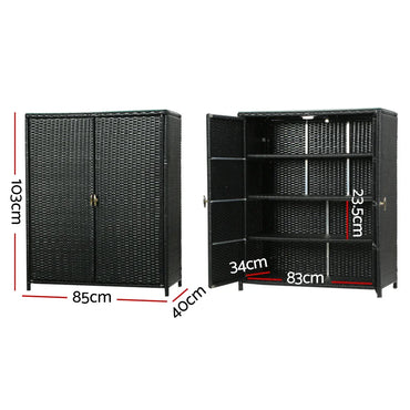 Gardeon Outdoor Storage Cabinet Box Garage Wicker Shelf Chest Garden Shed Tools - Flea Market