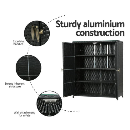 Gardeon Outdoor Storage Cabinet Box Garage Wicker Shelf Chest Garden Shed Tools - Flea Market