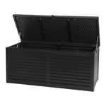Outdoor Storage Box 490L Container Lockable Garden Bench Shed Tools Toy All Black - Flea Market