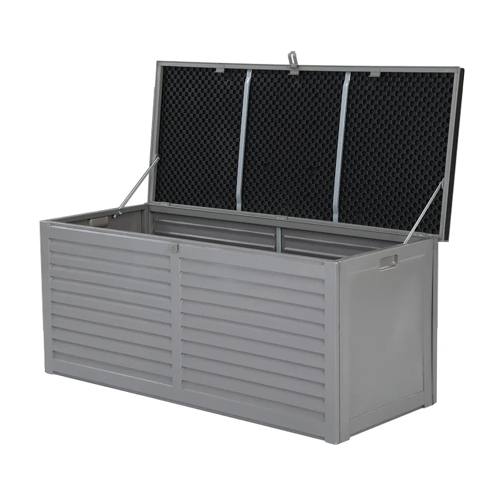 Outdoor Storage Box 490L Container Lockable Garden Bench Tools Toy Shed Black - Flea Market